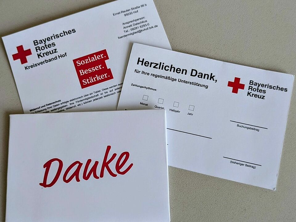 Dankeschönkarte für neue Fördermitglieder