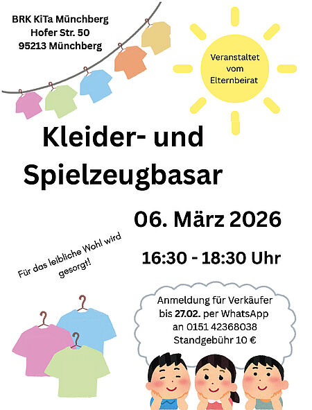 Termin und Info zum Kleider- und Spielzeugbasar