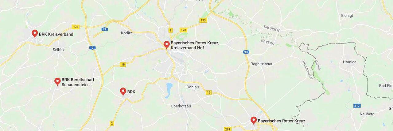 Kartenausschnitt Niederlassungen