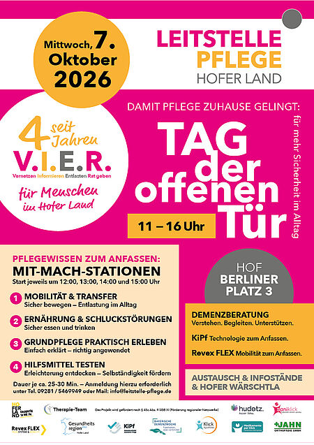 Plakat mit Infos zum Ablauf des Tages der offenen Tür