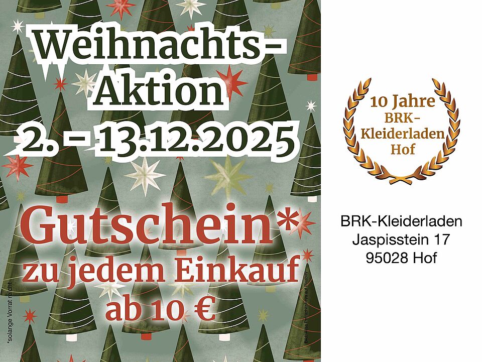 Plakat zur Weihnachts-Aktion im BRK-Kleiderladen