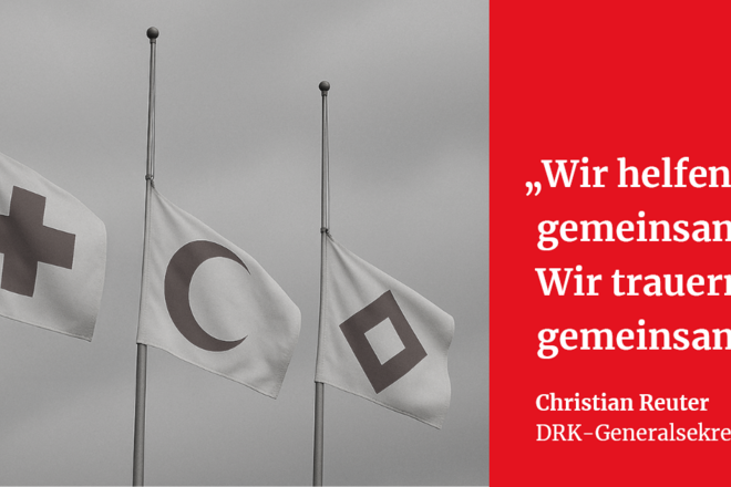Das Bild zeigt die Trauerbeflaggung