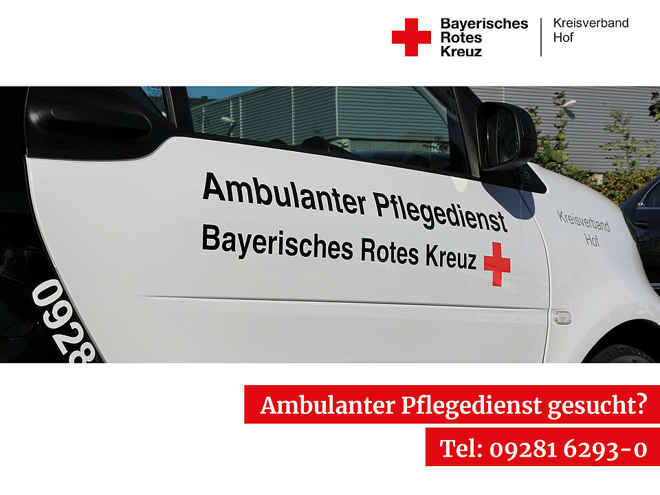 Fahrzeug der ambulanten Pflege des BRK-Kreisverbandes Hof