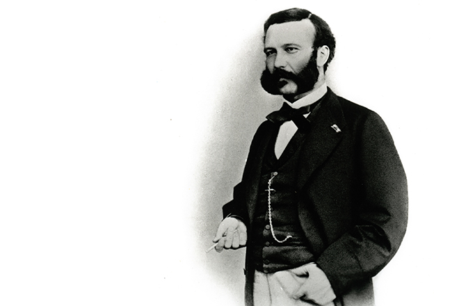 Portrait von Henry Dunant, Begründer der Internationalen Rotkreuzbewegung und Nobelpreisträger, um 1864
